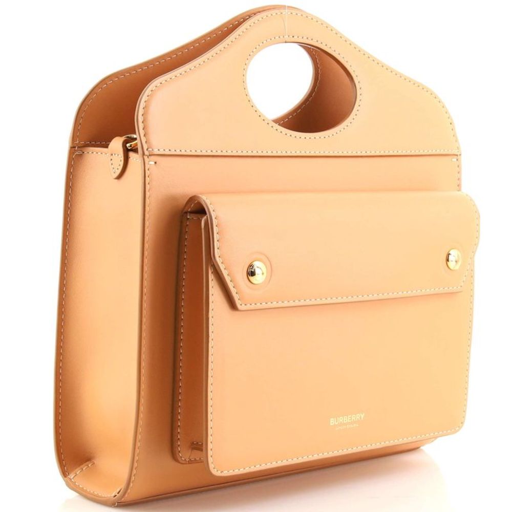 Burberry Pocket Tote Leather Mini Neutral - Picture 2 of 6